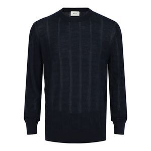 Bally Vertical-Pattern Cashmere Sweater Blue Mens
